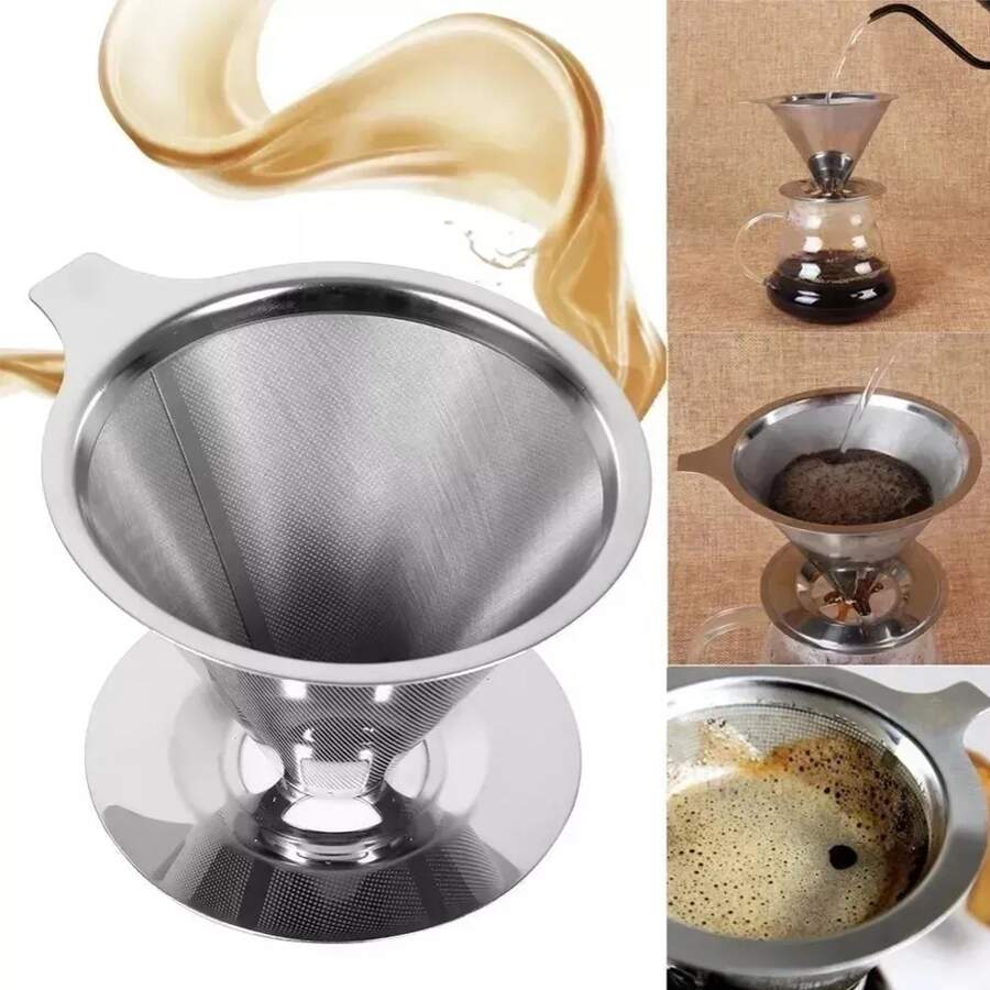 Coador De Cafe Aço Inox Reutilizavel Ecologico Tamanho 101