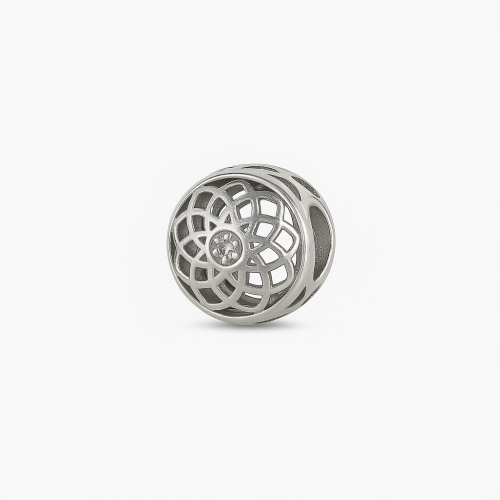 Berloque Prata Separador - Mandala Com Zircnia