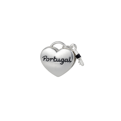 Berloque Prata Separador - Corao com Chave Portugal