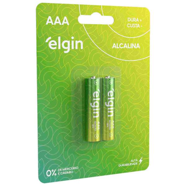 Pilha Elgin AAA Alcalina 1,5v, Cartela 2 un - 82154