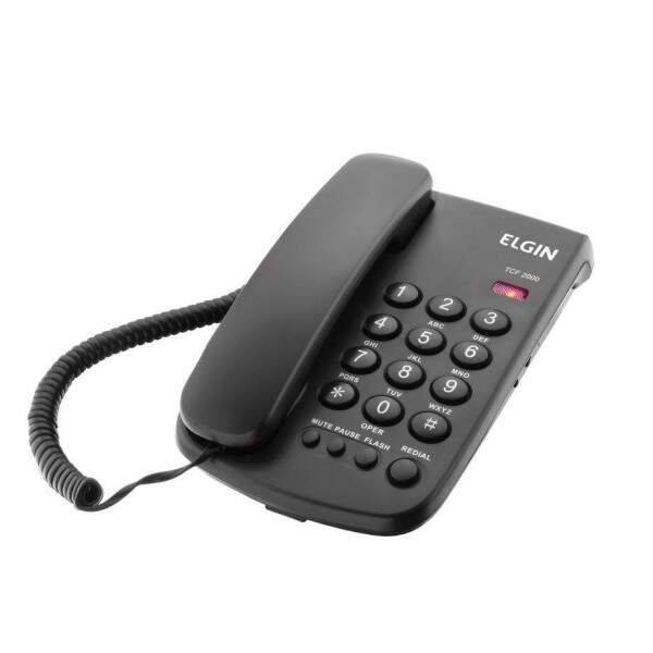 Telefone Elgin Preto Com Chave - TCF 2000