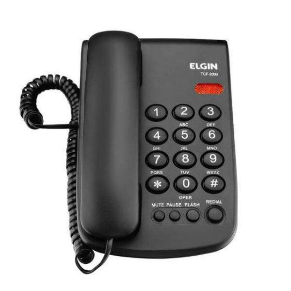 Telefone Elgin Preto Com Chave - TCF 2000