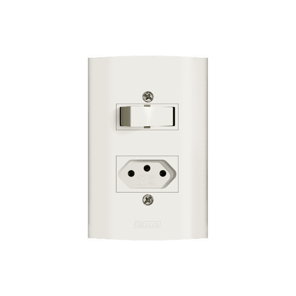 Interruptor Simples com Tomada Romazi Dunas 2P+T Simples 10A 4x2\\\"
