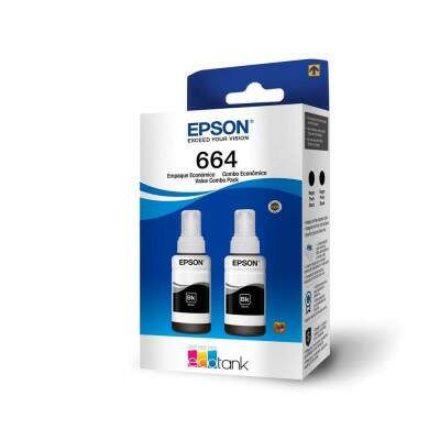 Kit Refil de Tinta Epson Preto 2 Unidades - T664120