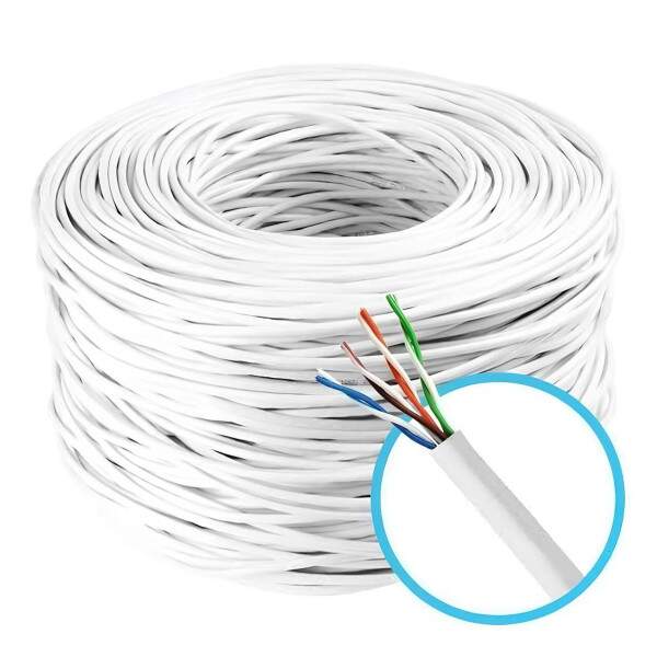 Cabo de Rede Para Alarme Multilaser UTP 26 AWG 4 Pares Tranado 300m Branco