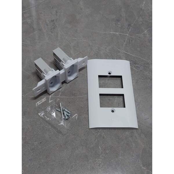 Tomada Dupla Romazi Dunas 2P+T Simples 4x2\\\"
