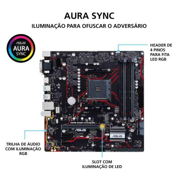 Placa-Me Asus Prime B450M Gaming/BR DDR4 AMD AM4
