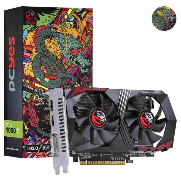 Placa de Vdeo Pcyes GTX 1050TI 4GB DDR5 128 Bits Dual Fan Graffiti Series - PJ1050TI4GBDF
