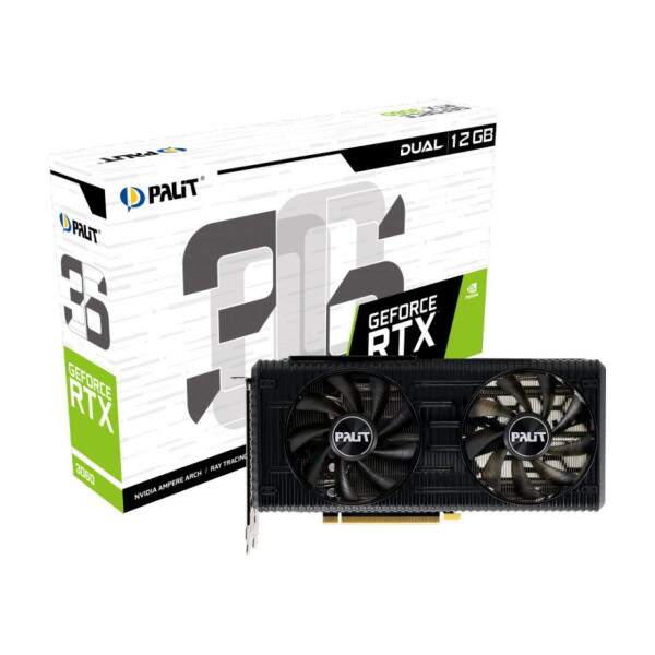 Placa de Vdeo Palit RTX 3060 12Gb GDDR6 192 Bits - NE63060019K9-190AD