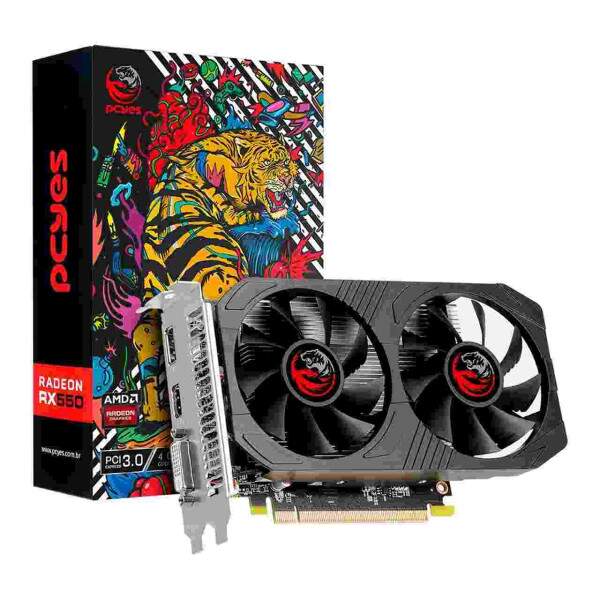 Placa de Vdeo Pcyes Radeon RX 550 4Gb DDR5 128 Bits Dual Fan Graffiti Series - PJRX5504GGR5DF