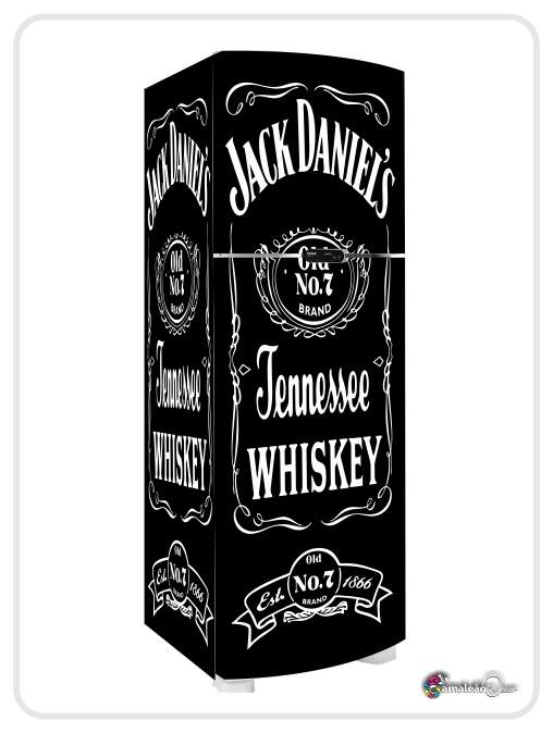 Adesivo Geladeira Inteira Jack Daniels Preta Camaleao Decor
