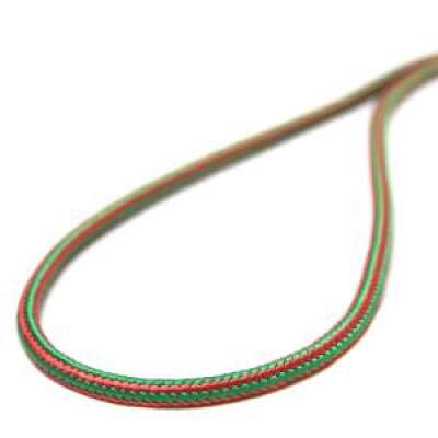 Cordelete 5mm Verde com filete Vermelho - Plasmdia
