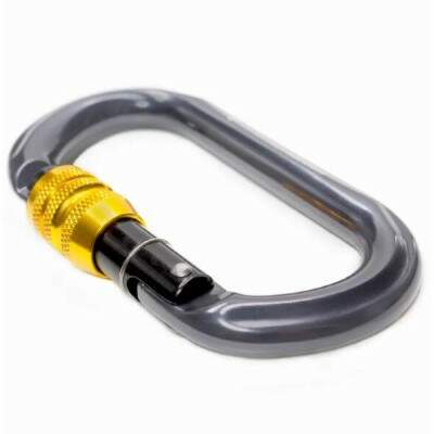 Mosquet�o USClimb Alum�nio Oval com Trava Rosca - Alta Resist�ncia 25KN