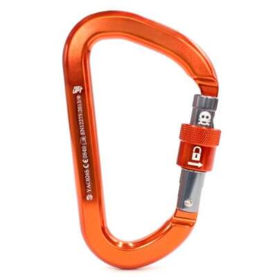 Mosqueto de Alumnio SideUp D Trava Rosca 40KN - Segurana Superior para Escalada e Resgate