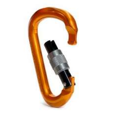 Mosqueto USClimb Alumnio HMS com Trava Rosca - Segurana e Resistncia 24KN - Laranja e Preto