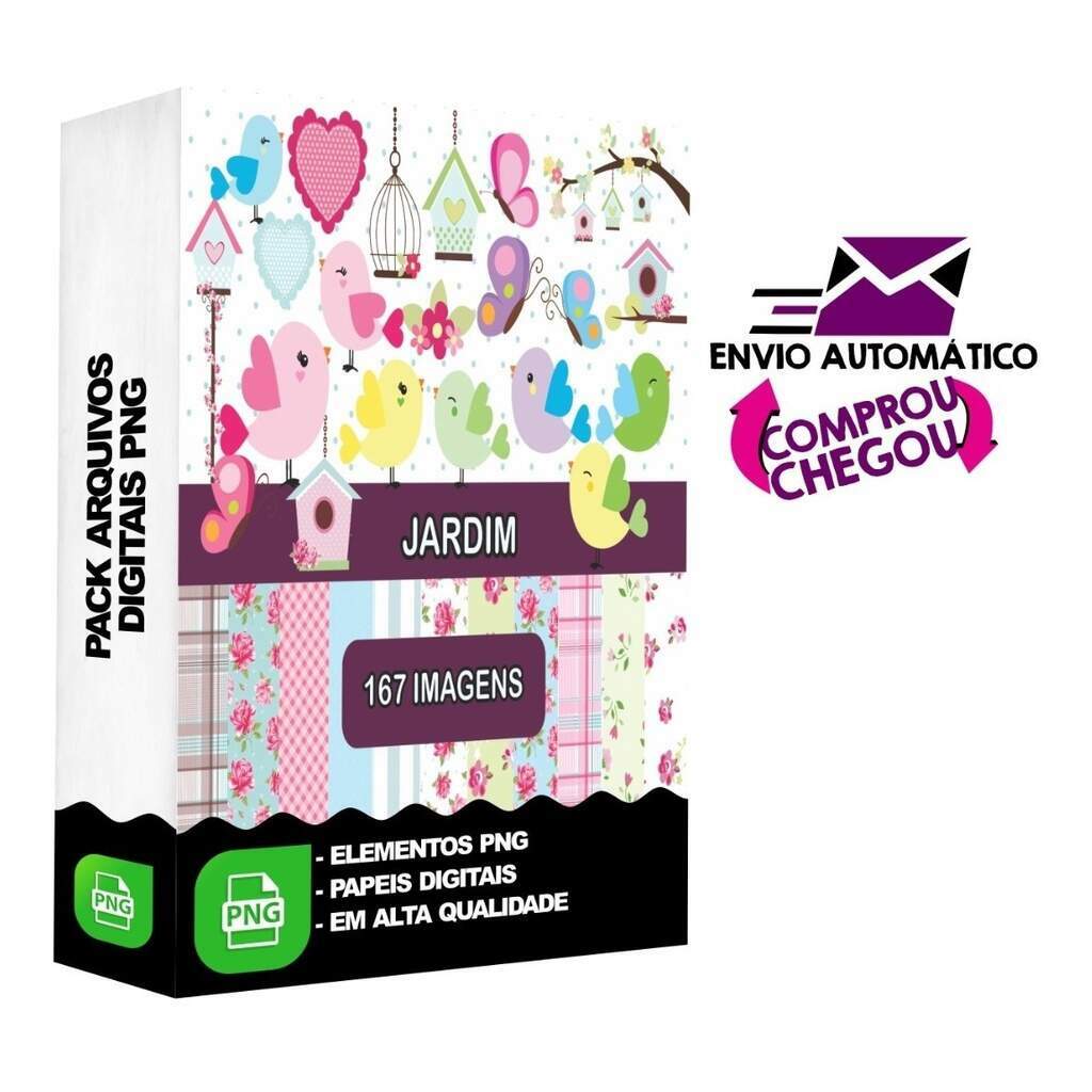 Kit Digital Jardim Scrapbook Em Png
