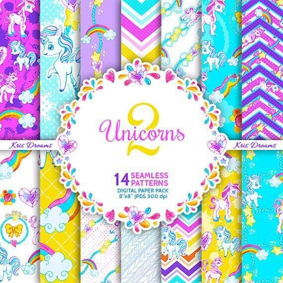 Kit Digital Scrapbook Unicórnio