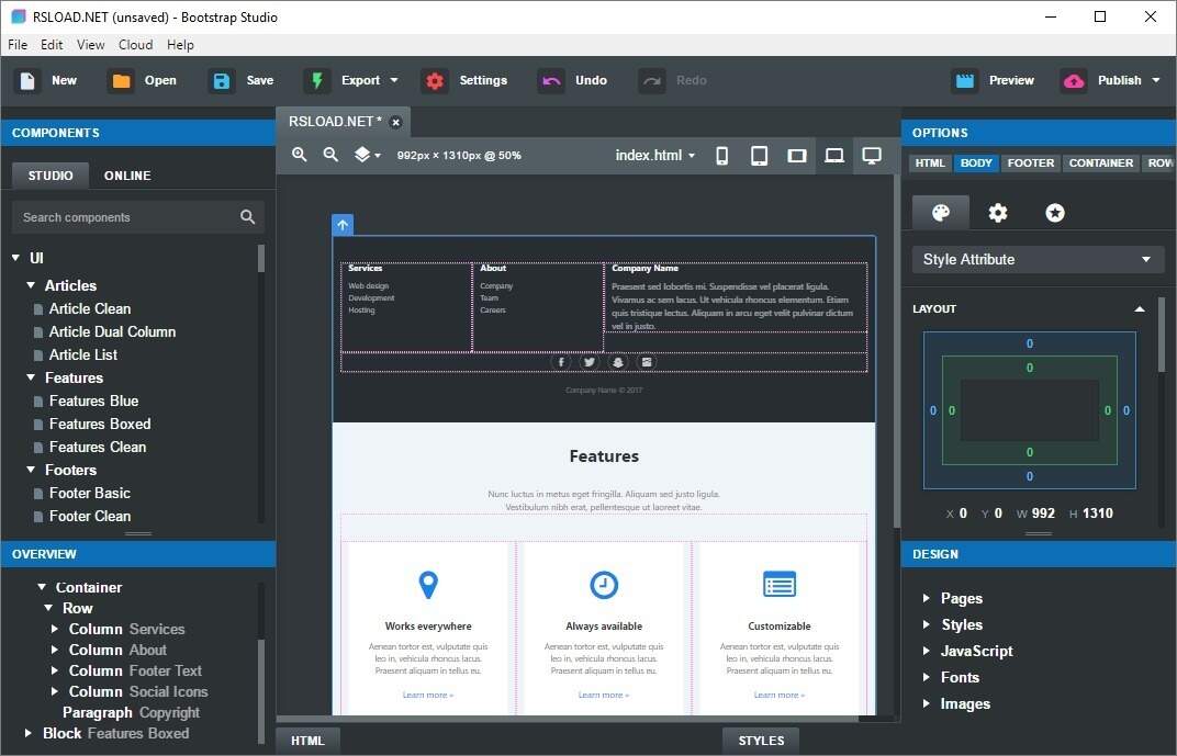 Bootstrap Studio V 5.2.1 Pro (x86 & X64)