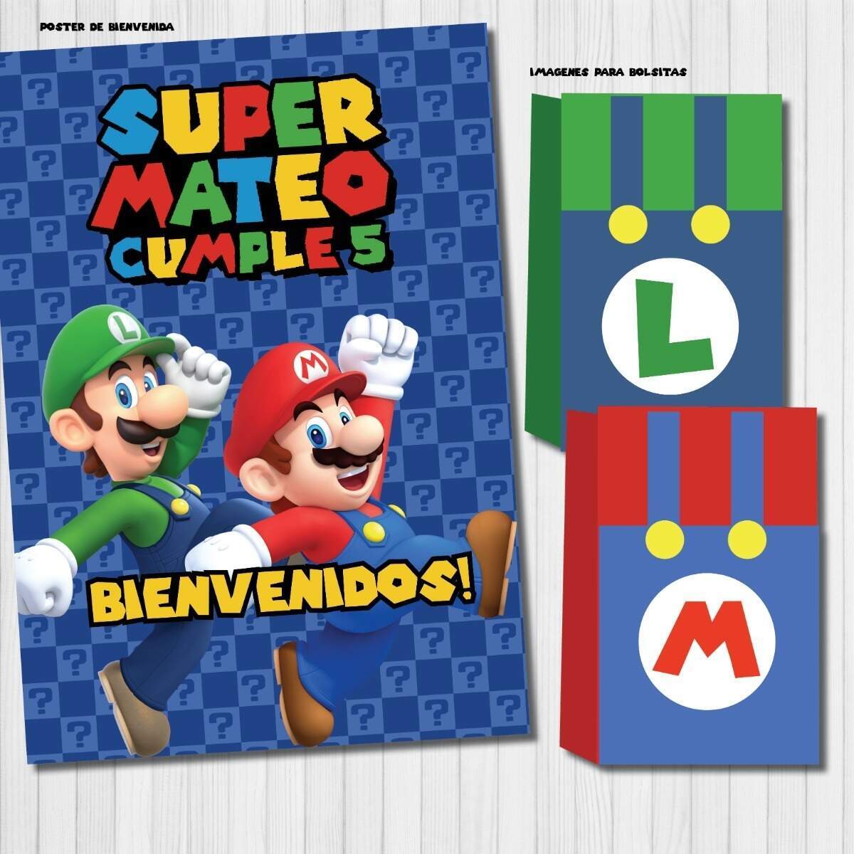 Kit Imprimible Candy Bar Personalizado Super Mario Bros