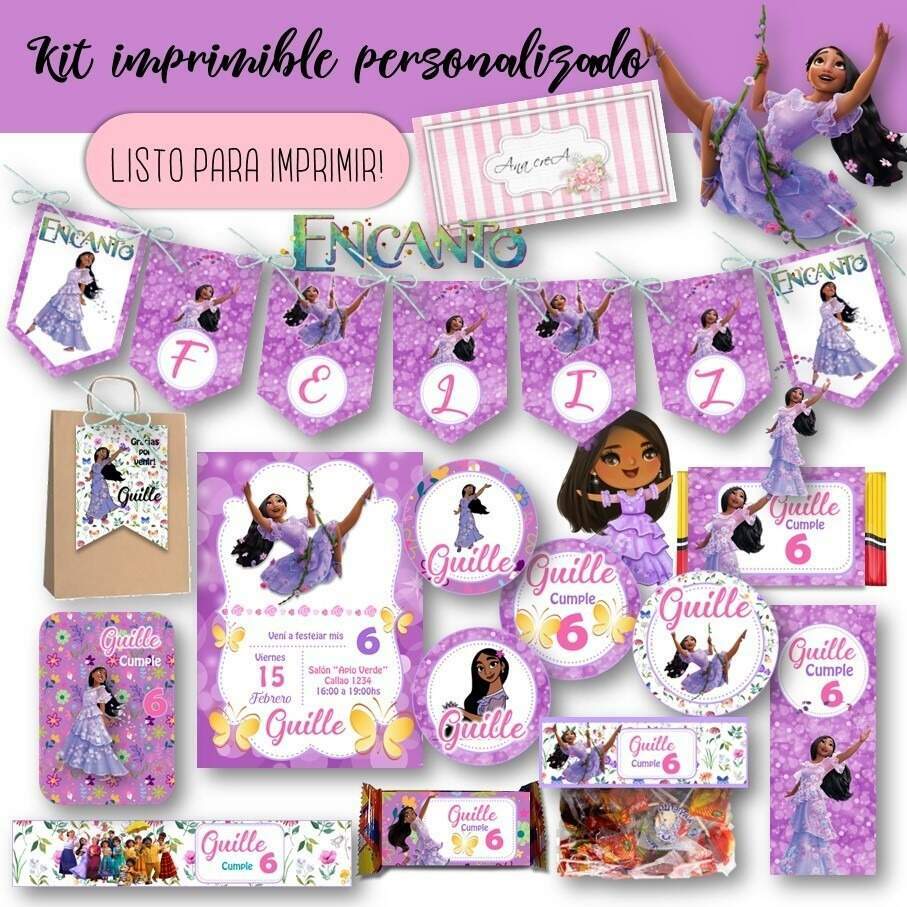 Kit Imprimible Isabela Encanto 4 Candy Bar Personalizado