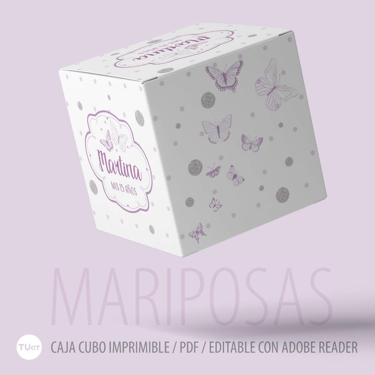 Kit Imprimible Mariposas Violeta Lila Candy Bar