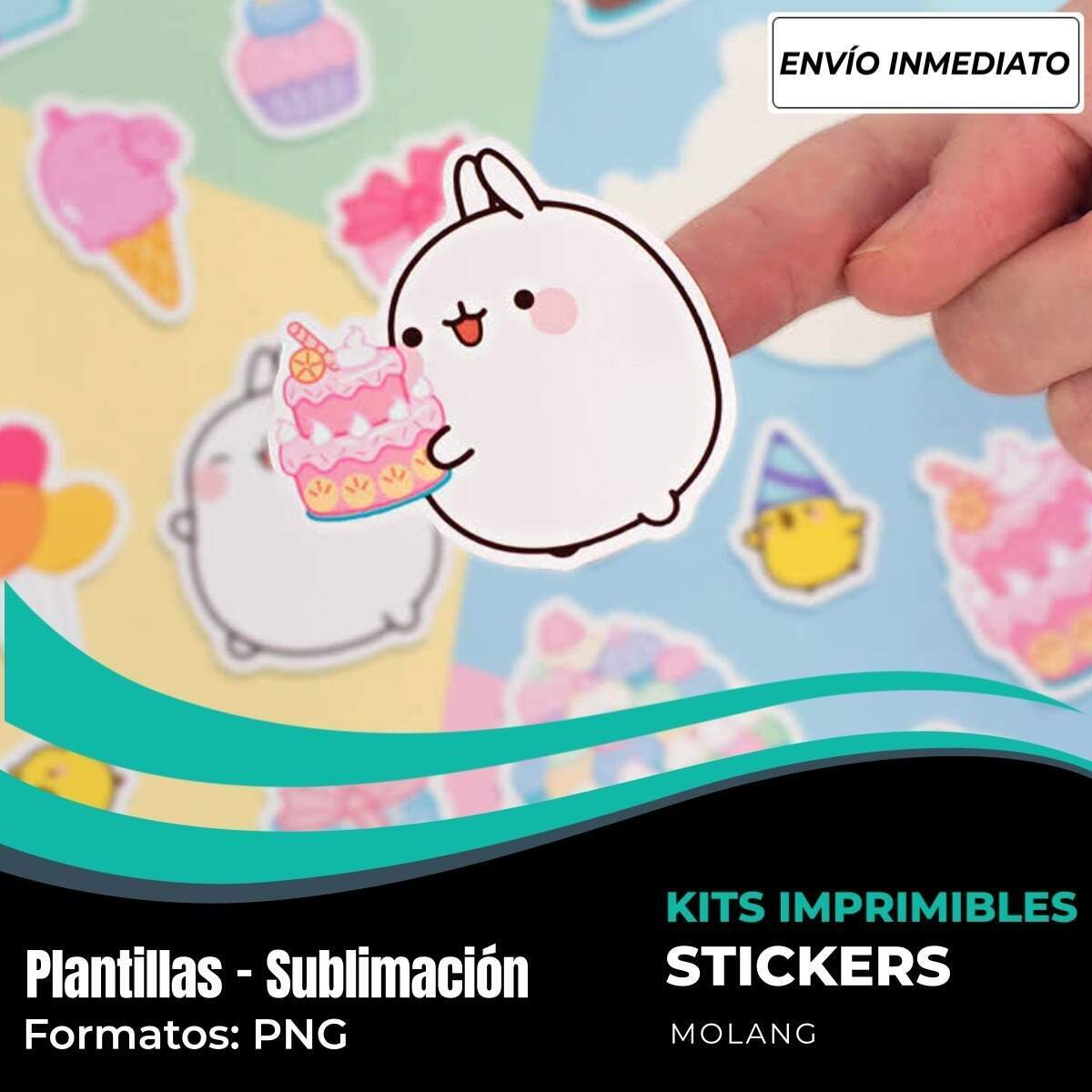 Kit Imprimible Plantilla Stickers Molang M2