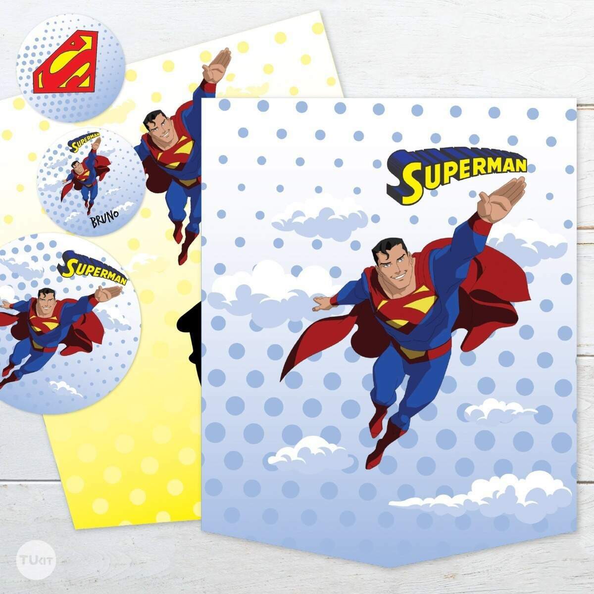 Kit Imprimible Super Heroes - Superman - Candy Bar Tukit