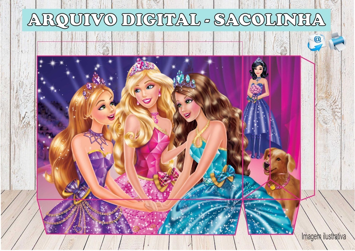 Arquivo Digital Sacolinha Barbie Pdf Jpeg