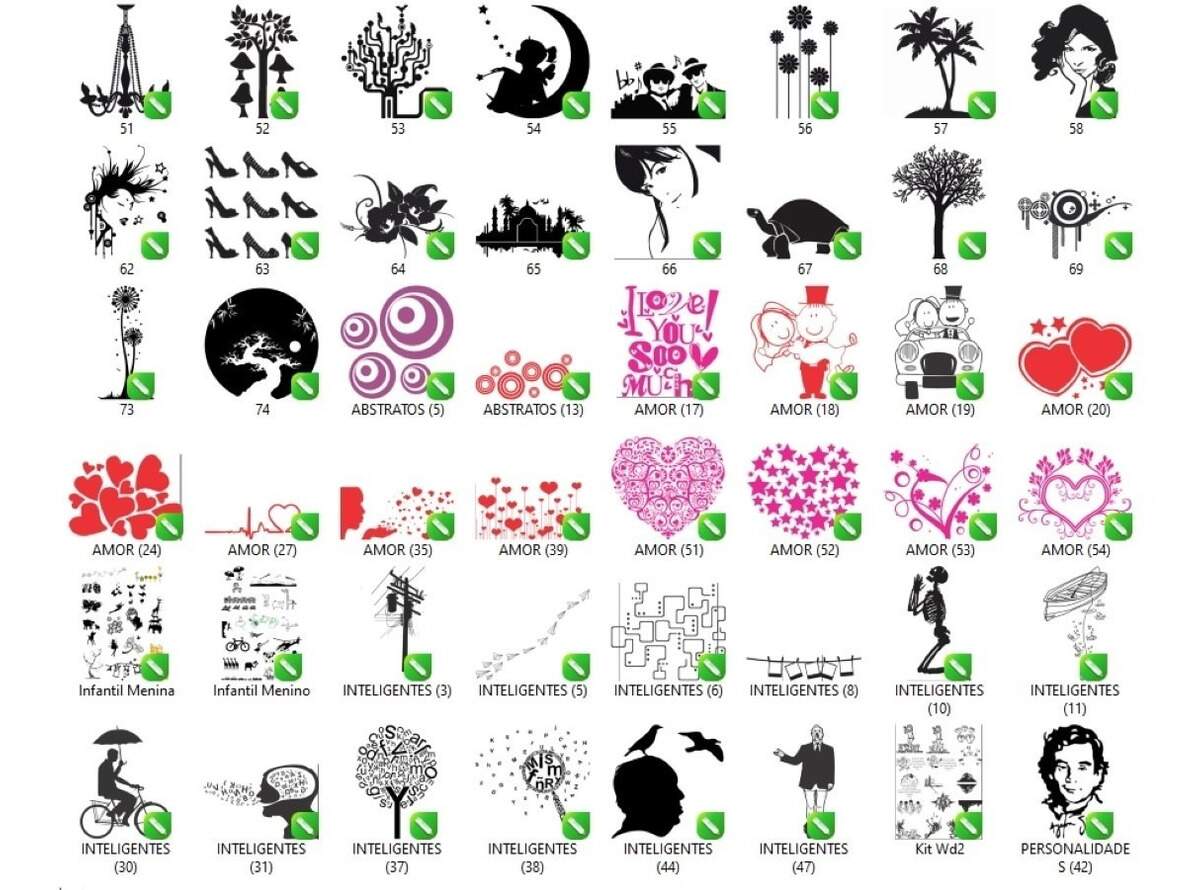 3.800 Vetores Para Decoração Parede Wall Decals Corel Draw