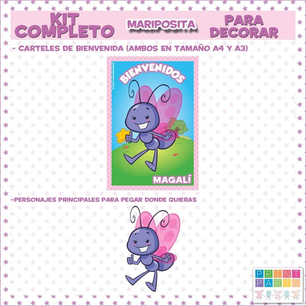 Mariposita Kit Imprimible Personalizado Candy Bar Mariposa