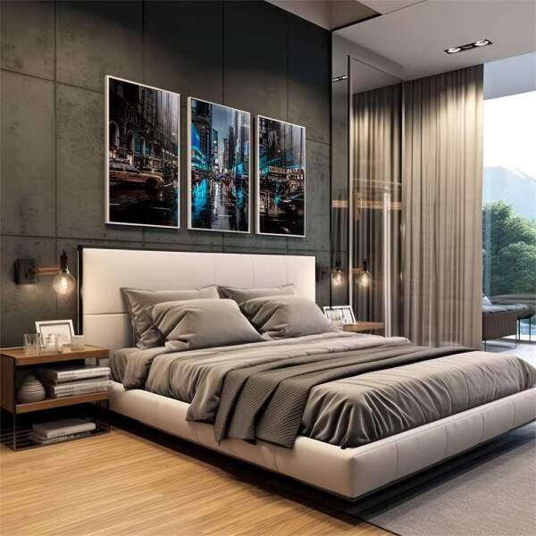 Quadro Decorativo Noite Chuvosa NY: Energia Vibrante