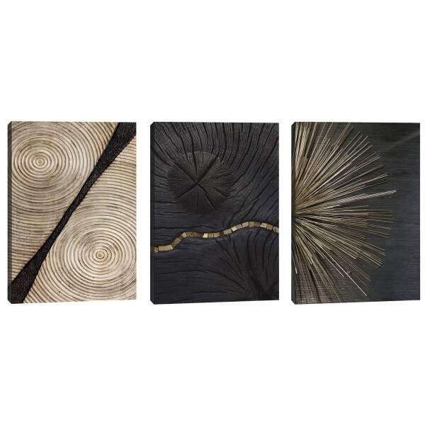 Quadro Decorativo Deslumbre Dourado: Luxo e Sofisticao