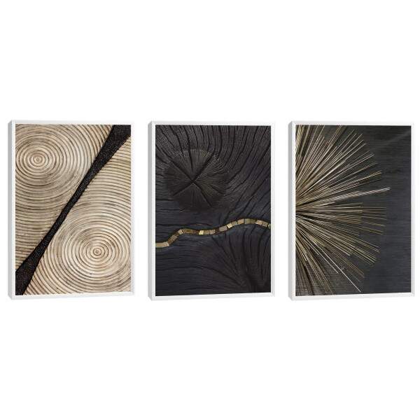 Quadro Decorativo Deslumbre Dourado: Luxo e Sofisticao