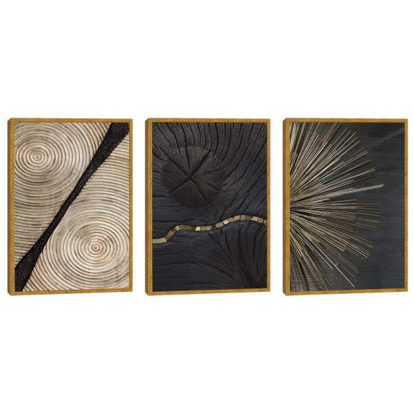 Quadro Decorativo Deslumbre Dourado: Luxo e Sofisticao