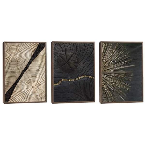 Quadro Decorativo Deslumbre Dourado: Luxo e Sofisticao