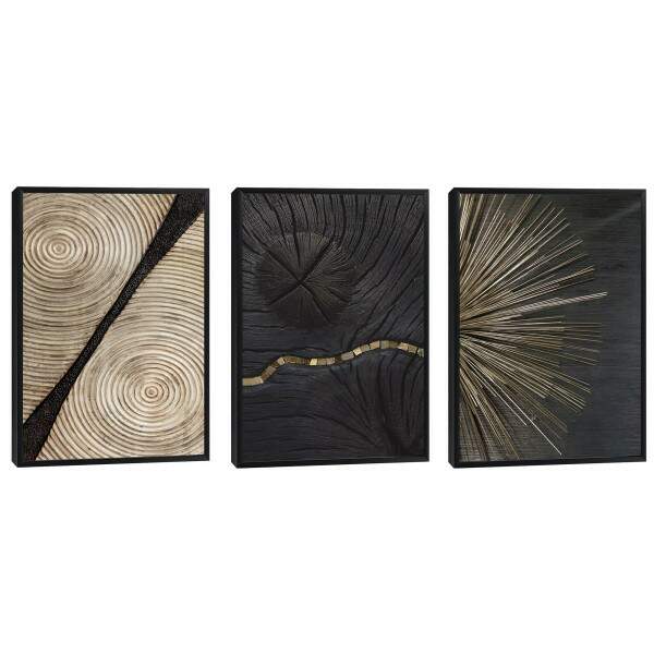 Quadro Decorativo Deslumbre Dourado: Luxo e Sofisticao