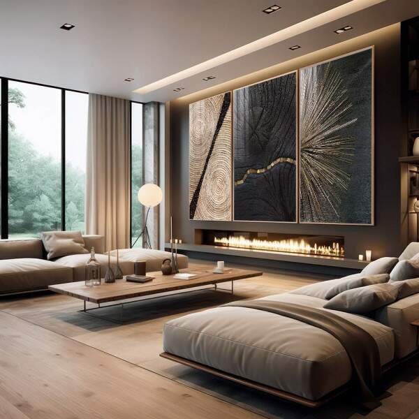 Quadro Decorativo Deslumbre Dourado: Luxo e Sofisticao