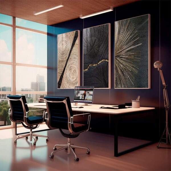 Quadro Decorativo Deslumbre Dourado: Luxo e Sofisticao