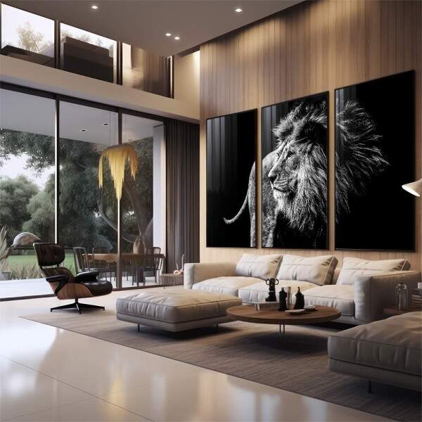 Quadro Decorativo Majestic Pride - Lees em Preto e Branco