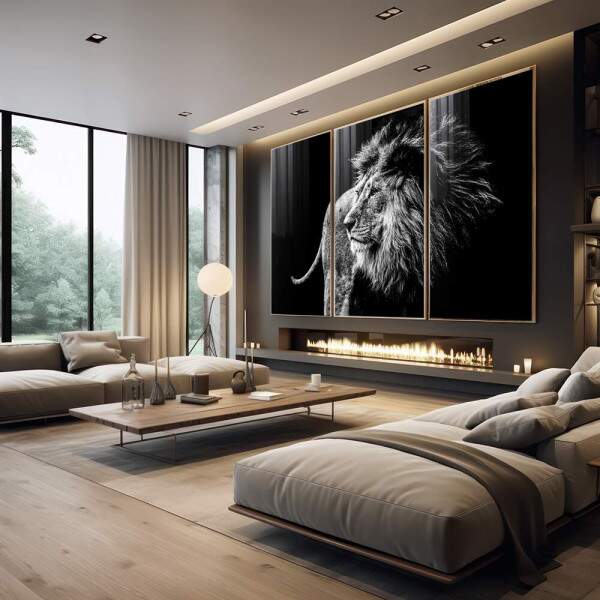 Quadro Decorativo Majestic Pride - Lees em Preto e Branco
