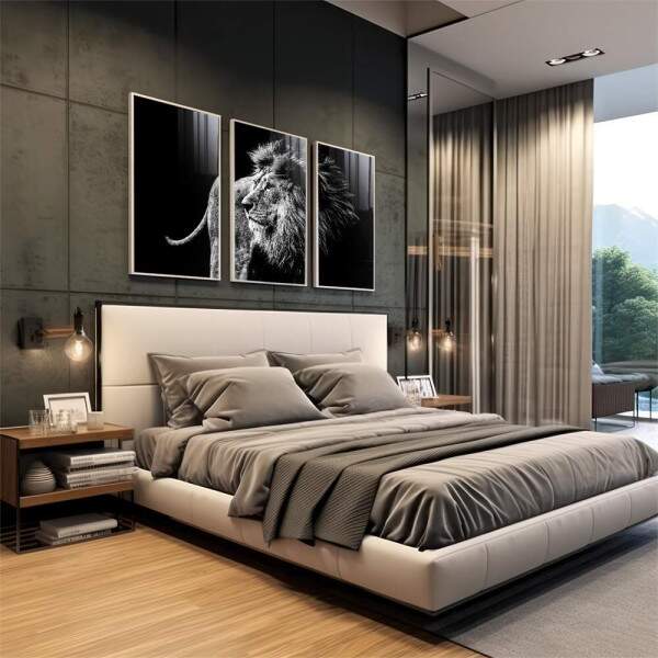 Quadro Decorativo Majestic Pride - Lees em Preto e Branco