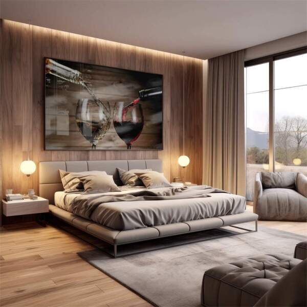 Quadro Decorativo: Brinde ntimo em Adega Rstica