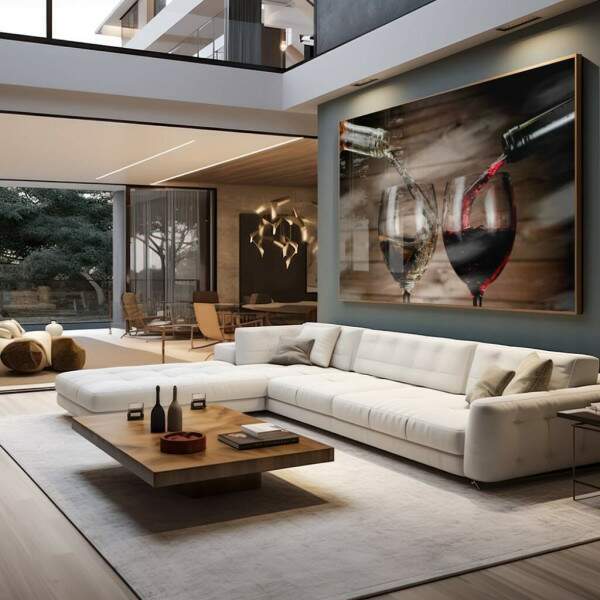 Quadro Decorativo: Brinde ntimo em Adega Rstica