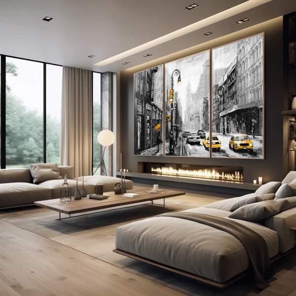 Quadro Decorativo: Energia Urbana e Txis Amarelos