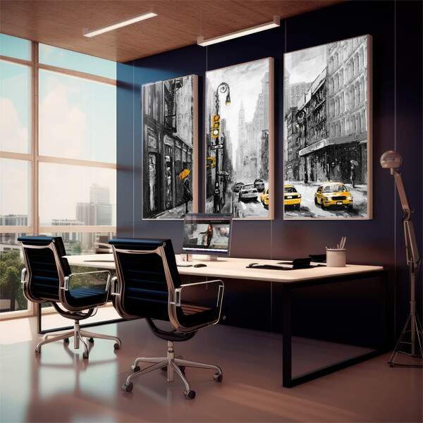 Quadro Decorativo: Energia Urbana e Txis Amarelos