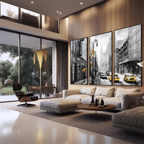 Quadro Decorativo: Energia Urbana e Txis Amarelos