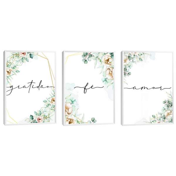 Quadro Decorativo: Amor e Gratido em Flor