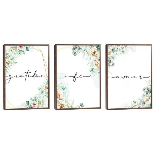 Quadro Decorativo: Amor e Gratido em Flor