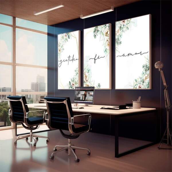 Quadro Decorativo: Amor e Gratido em Flor