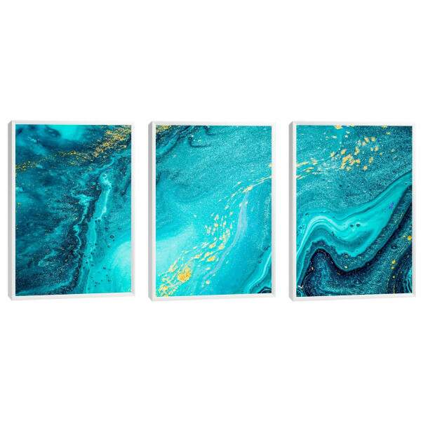 Quadro Decorativo Aquarela Azul: Toque de Sofisticao